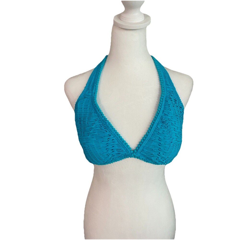Nwt Coco Reef Turquoise Bra Sized Swim Top 36/38C Adjustable Ties - Picture 1 of 16